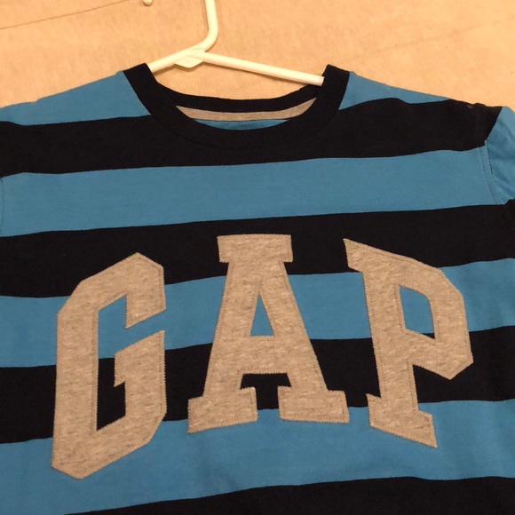 GAP logo striped short sleeve tee; XL/12 - Picture 2 of 4